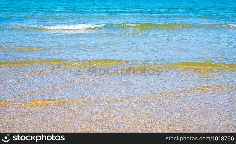 Summer beach with sea view and sands from tropical beach with sunny sky