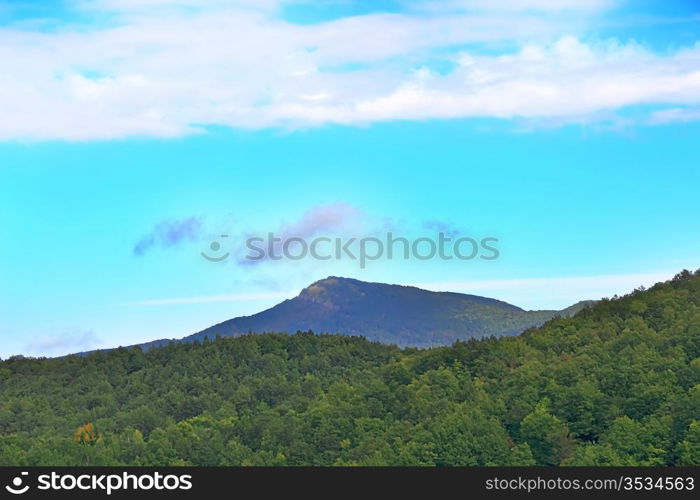 Summer beautiful landscape with Caucasus green mountains