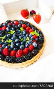 Summer berry tart