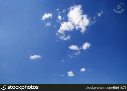 Summer blue sky with white clouds