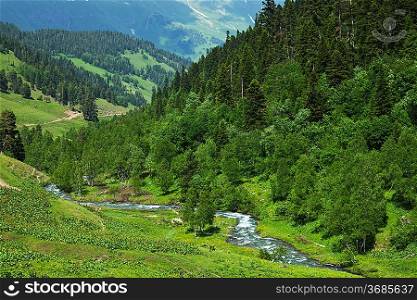 Summer Caucasus mountains