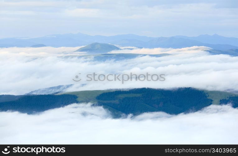 summer cloudy mountain landscape (Ukraine, Carpathian Mountains)