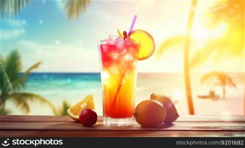 Summer cocktail. Illustration Generative AI
