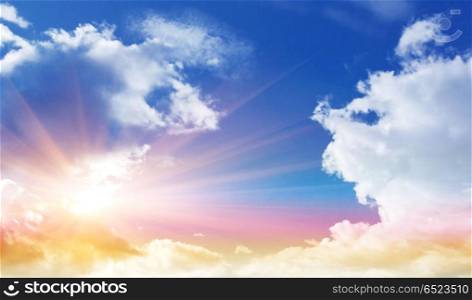 Summer colors sky and clouds. Summer colors sky and clouds. Nature background. Summer colors sky and clouds