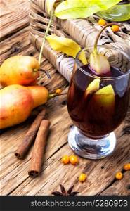 summer drink sangria. cocktail traditional sangria with pieces of fruit