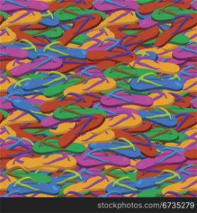 Summer flip flops seamless pattern vector illustration