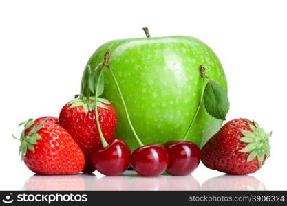 Summer fresh fruits isolated on white