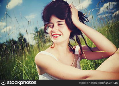 Summer Fun. Funny female portrait