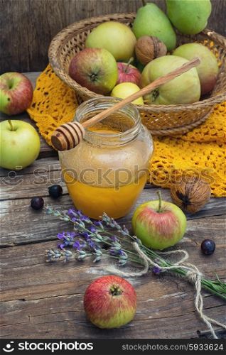 summer harvest amid jars of honey