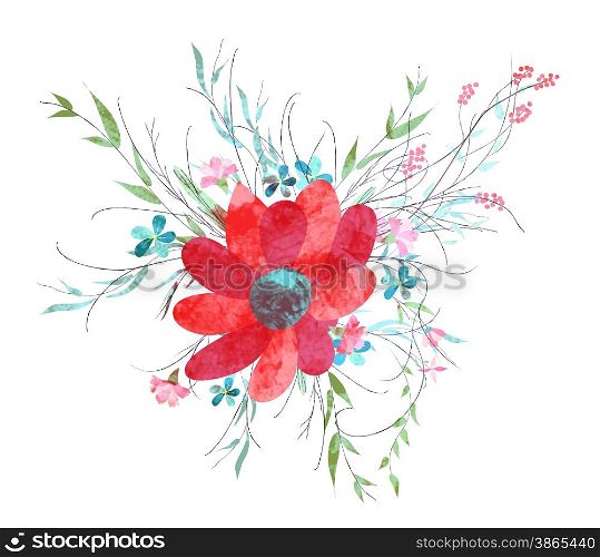 Summer illustration of flowers