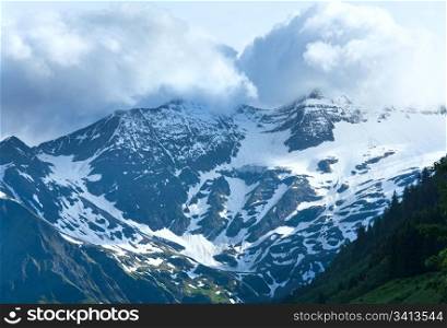 Summer (June) Alp mountain tops view from Grossglockner High Alpine Road