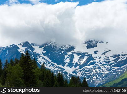 Summer (June) Alp mountain tops view from Grossglockner High Alpine Road