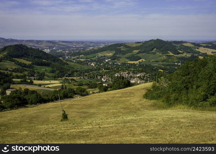 Summer landscape along the road to Passo della Cisa, Appennino, Italy, in the Parma province