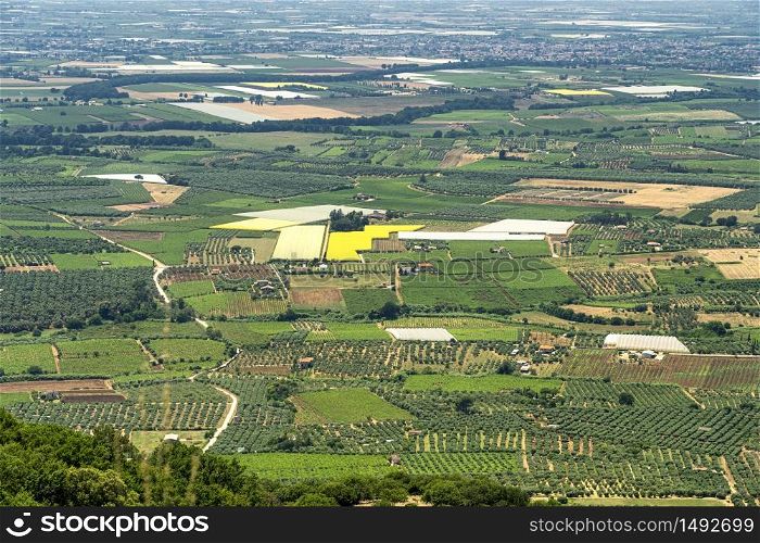 Summer landscape between Cori and Norma, in the province of Latina, Lazio, Italy