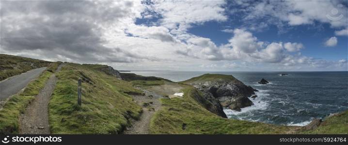 Summer landscape image of Trevose head in Cornwall England