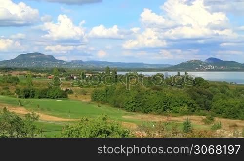 Summer landscape in volcanos and lake Balaton of Hungary