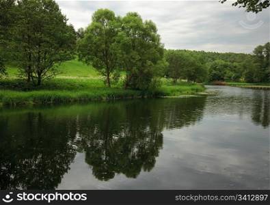 Summer landscape. Moscow region, Sudakovo village. Russian Federation.