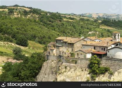 Summer landscape near Linaro, Forli Cesena, Emilia Romagna, Italy, old village in the Appennino