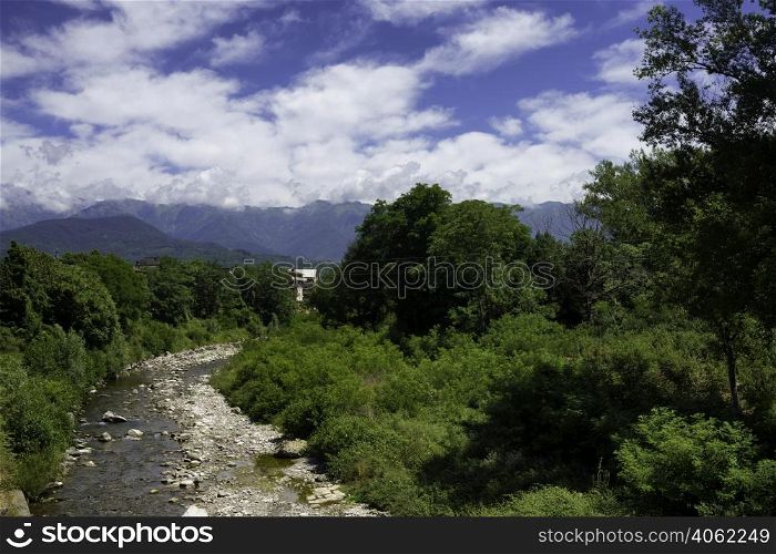 Summer landscape of Lunigiana, Massa Carrara province, Tuscany, Italy