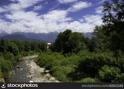 Summer landscape of Lunigiana, Massa Carrara province, Tuscany, Italy