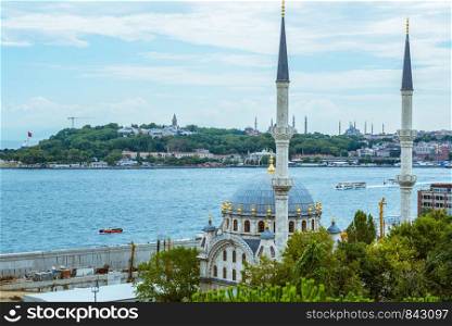Summer landscape view of Istanbul city,Bosporus and Europe side in Istanbul,Turkey