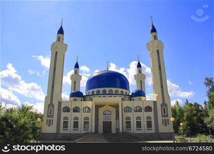 Summer landscape with Islam temple of the South Russia