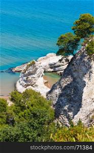 Summer Lido di Portonuovo Adriatic sea beach view (Vieste, Gargano peninsula, Puglia, Italy)