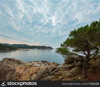 Summer morning sea coast landscape near Palamos, Girona, Costa Brava, Spain.