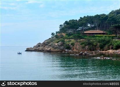 Summer morning sea coast landscape near Palamos, Girona, Costa Brava, Spain.
