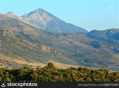 Summer mountain evening landscape (Albania).