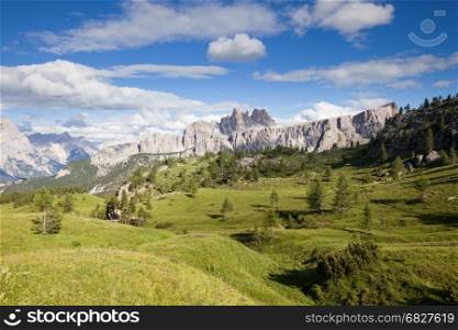 Summer mountain panorama. Dolomites Alps, Italy