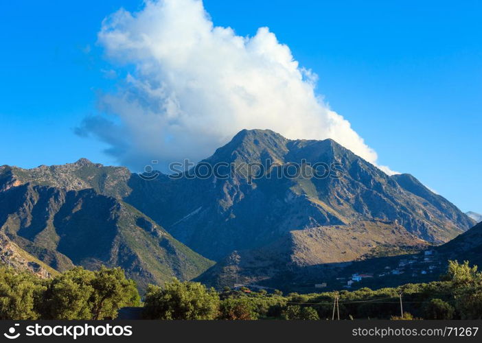 Summer mountain view from Borsh beach(Albania, Vlore Country).