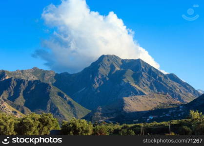 Summer mountain view from Borsh beach(Albania, Vlore Country).