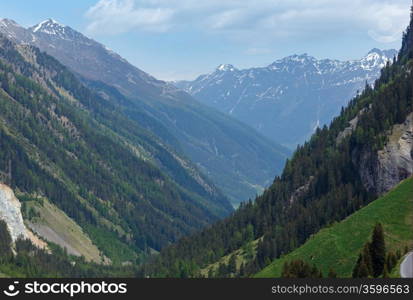 Summer mountain view from Kaunertaler Gletscherstrasse (Kaunertal, Austria, Tirol).