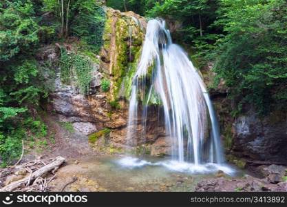 Summer mountain waterfall (Crimea, Ukraine)