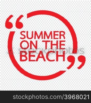 SUMMER ON THE BEACH Lettering Illustration design