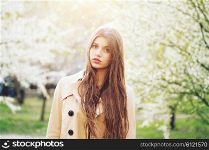 summer outdoor fashion portrait of young beautiful girl