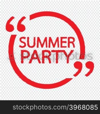 SUMMER PARTY Lettering Illustration design