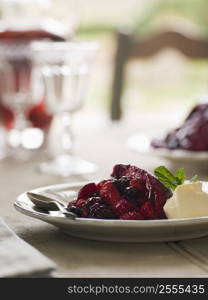 Summer Pudding with Clotted Cream