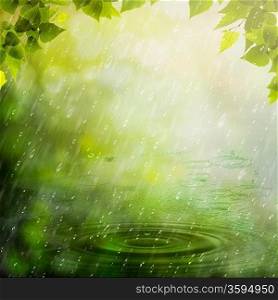 Summer rain. Abstract natural backgrounds