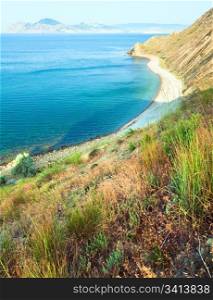 Summer rocky coastline (Crimea, Ukraine ).