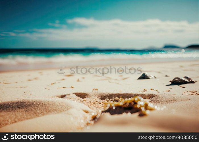 Summer Sand Beach background. Illustration Ge≠rative AI. Summer Sand Beach background. Illustration AI Ge≠rative