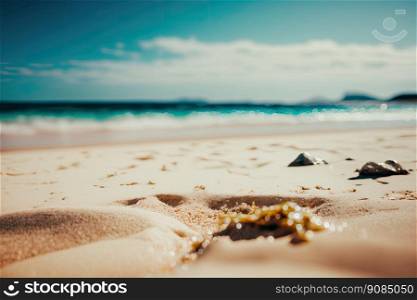 Summer Sand Beach background. Illustration Ge≠rative AI. Summer Sand Beach background. Illustration AI Ge≠rative