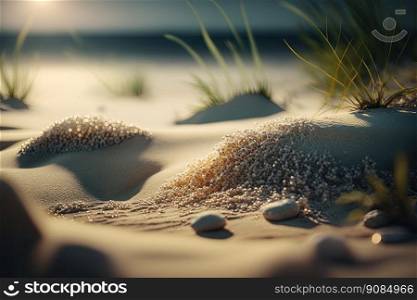 Summer Sand Beach background. Illustration Generative AI. Summer Sand Beach background. Illustration AI Generative