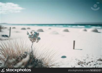 Summer Sand Beach background. Illustration Generative AI. Summer Sand Beach background. Illustration AI Generative