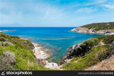 Summer sea coast landscape, Halkidiki, Sithonia, Greece.