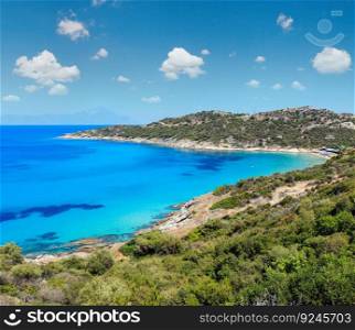 Summer sea coast landscape (Halkidiki, Sithonia, Greece).
