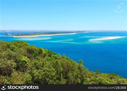 Summer sea coastal landscape of Nature Park Arrabida in Setubal, Portugal.