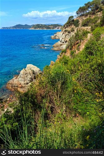 Summer sea rocky coast landscape (Catalonia, Costa Brava, Spain).