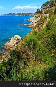 Summer sea rocky coast landscape (Catalonia, Costa Brava, Spain).